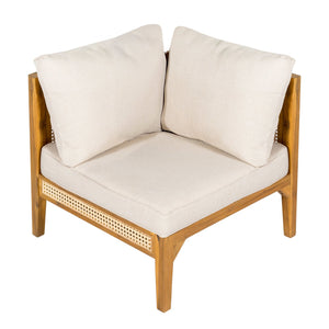 English Elm Christopher Knight Home® - Kirkby Outdoor Corner Chair - Stylish Acacia Wood & Wicker Design For Cozy Patios And Balconies N775P329072T