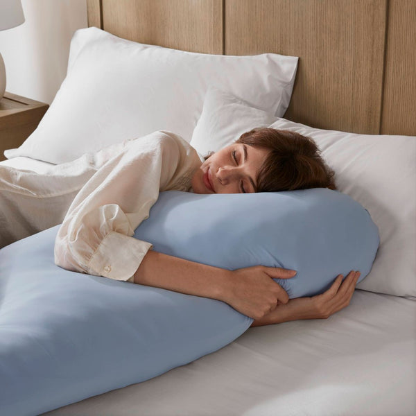 English Elm 1- Piece Full Body Cooling Pillow with Nylon Spandex Cover for Side Sleepers Blue B035P482975