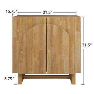 English Elm 2 door cabinet Natural Finish Particle Board+MDF with Adjustable Shelf, Wall-Mount Safety, Scratch-Proof Pads (37.2x18.5x8.5) W688P276736