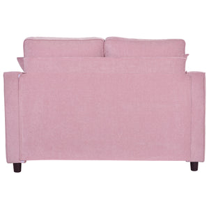 English Elm 55" Modern Chaise Lounge Sofa Bed Upholstered in Soft Chenille with Tufted Round Seat & Pillows, Durable Frame Pink N719P256002P