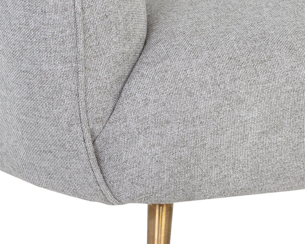 Sunpan Amara Lounge Chair – Bold Curved Frame with Gold Stainless Steel Legs for Modern Home Elegance Soho Grey