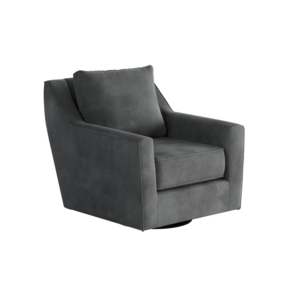 Fusion Bella Asphalt Swivel Glider Accent Chair In Grey - Stylish, Comfortable, And Perfect For Any Room Grey W,100% Polyester 67-02g-c Bella Asphalt Swivel Glider