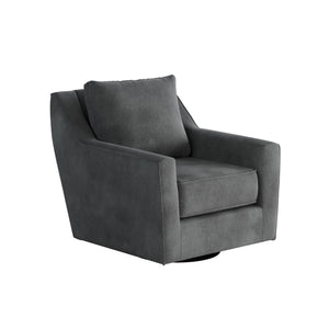 Fusion Bella Asphalt Swivel Glider Accent Chair In Grey - Stylish, Comfortable, And Perfect For Any Room Grey W,100% Polyester 67-02g-c Bella Asphalt Swivel Glider