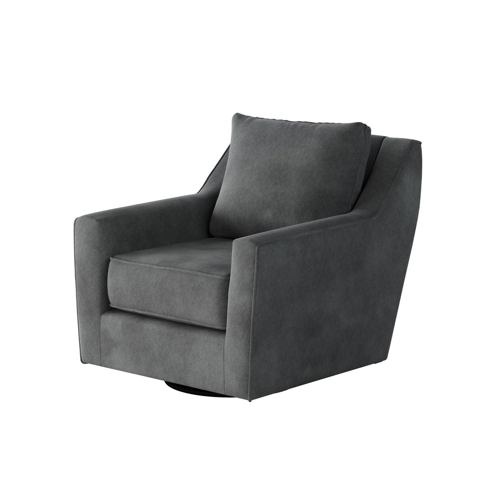 Fusion Bella Asphalt Swivel Glider Accent Chair In Grey - Stylish, Comfortable, And Perfect For Any Room Grey W,100% Polyester 67-02g-c Bella Asphalt Swivel Glider
