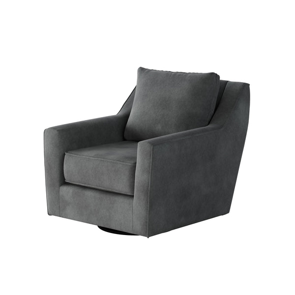 Fusion Bella Asphalt Swivel Glider Accent Chair In Grey - Stylish, Comfortable, And Perfect For Any Room Grey W,100% Polyester 67-02g-c Bella Asphalt Swivel Glider