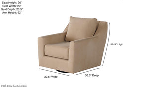 Fusion Bella Blush Swivel Glider Chair In Mauve - Stylish, Reversible Cushions & 360-degree Motion Comfort! Mauve W,100% Polyester 67-02g-c Bella Blush Swivel Glider