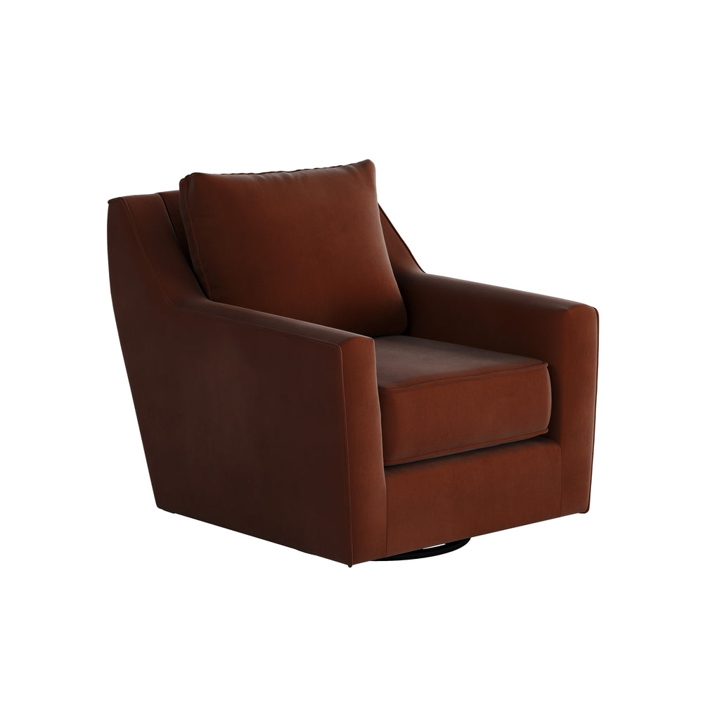 Fusion Bella Burnt Orange Swivel Glider Accent Chair - Stylish Comfort With 360° Motion & Reversible Cushions Burnt Orange W,100% Polyester 67-02g-c Bella Burnt Orange Swivel Glider
