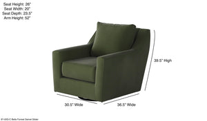 Fusion Bella Forrest Swivel Glider Chair In Green – Stylish, Comfortable, And Perfect For Any Room Decor! Green W,100% Polyester 67-02g-c Bella Forrest Swivel Glider