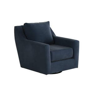 Fusion Bella Midnight Swivel Glider Accent Chair - Stylish 360-degree Motion, Reversible Cushions, Blue Blue W,100% Polyester 67-02g-c Bella Midnight Swivel Glider