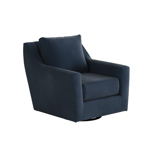 Fusion Bella Midnight Swivel Glider Accent Chair - Stylish 360-degree Motion, Reversible Cushions, Blue Blue W,100% Polyester 67-02g-c Bella Midnight Swivel Glider
