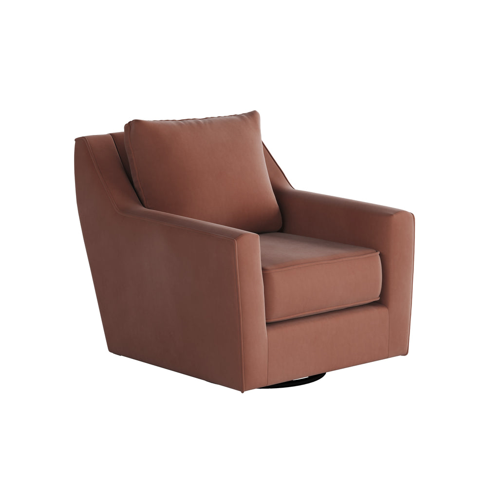 Fusion Bella Rosewood Swivel Glider Accent Chair - Stylish, 360° Motion, Reversible Cushions, Cozy Comfort Rose W,100% Polyester 67-02g-c Bella Rosewood Swivel Glider