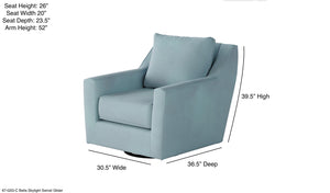 Fusion Bella Skylight Swivel Glider Chair In Blue – Stylish, Comfortable Accent With 360° Motion And Reversible Cushions Blue W,100% Polyester 67-02g-c Bella Skylight Swivel Glider