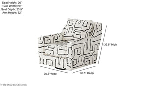 Fusion Fossil Ebony Swivel Glider Accent Chair - Stylish, Comfortable Seating With 360-degree Motion White And Grey Ws ,98% Polypropylene,2% Polyester 67-02g-c Fossil Ebony Swivel Glider