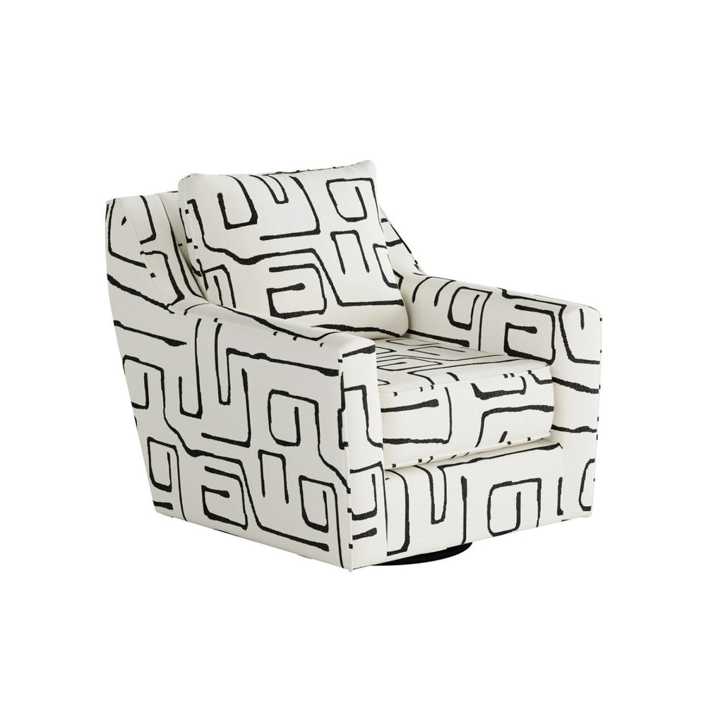 Fusion Fossil Ebony Swivel Glider Accent Chair - Stylish, Comfortable Seating With 360-degree Motion White And Grey Ws ,98% Polypropylene,2% Polyester 67-02g-c Fossil Ebony Swivel Glider