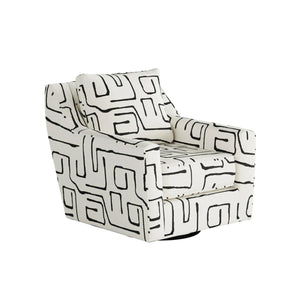 Fusion Fossil Ebony Swivel Glider Accent Chair - Stylish, Comfortable Seating With 360-degree Motion White And Grey Ws ,98% Polypropylene,2% Polyester 67-02g-c Fossil Ebony Swivel Glider