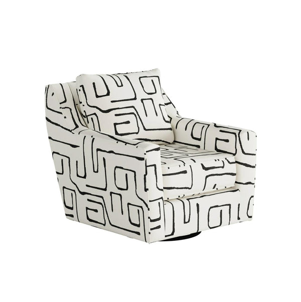 Fusion Fossil Ebony Swivel Glider Accent Chair - Stylish, Comfortable Seating With 360-degree Motion White And Grey Ws ,98% Polypropylene,2% Polyester 67-02g-c Fossil Ebony Swivel Glider