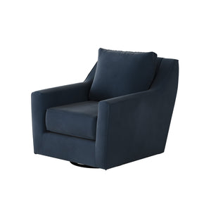 Fusion Bella Midnight Swivel Glider Accent Chair - Stylish 360-degree Motion, Reversible Cushions, Blue Blue W,100% Polyester 67-02g-c Bella Midnight Swivel Glider