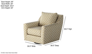 Fusion Owen Straw Swivel Glider Accent Chair: Stylish Comfort With Reversible Cushions & 360 Motion Multi Ws,1% Polyester,99% Polypropylene 67-02g-c Owen Straw Swivel Glider