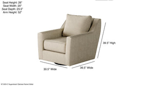 Fusion Sugarshack Oatmeal Swivel Glider Accent Chair - Stylish, Reversible Cushions, 360° Rocking Comfort Oatmeal Ws,100% Polypropylene 67-02g-c Sugarshack Oatmeal Swivel Glider