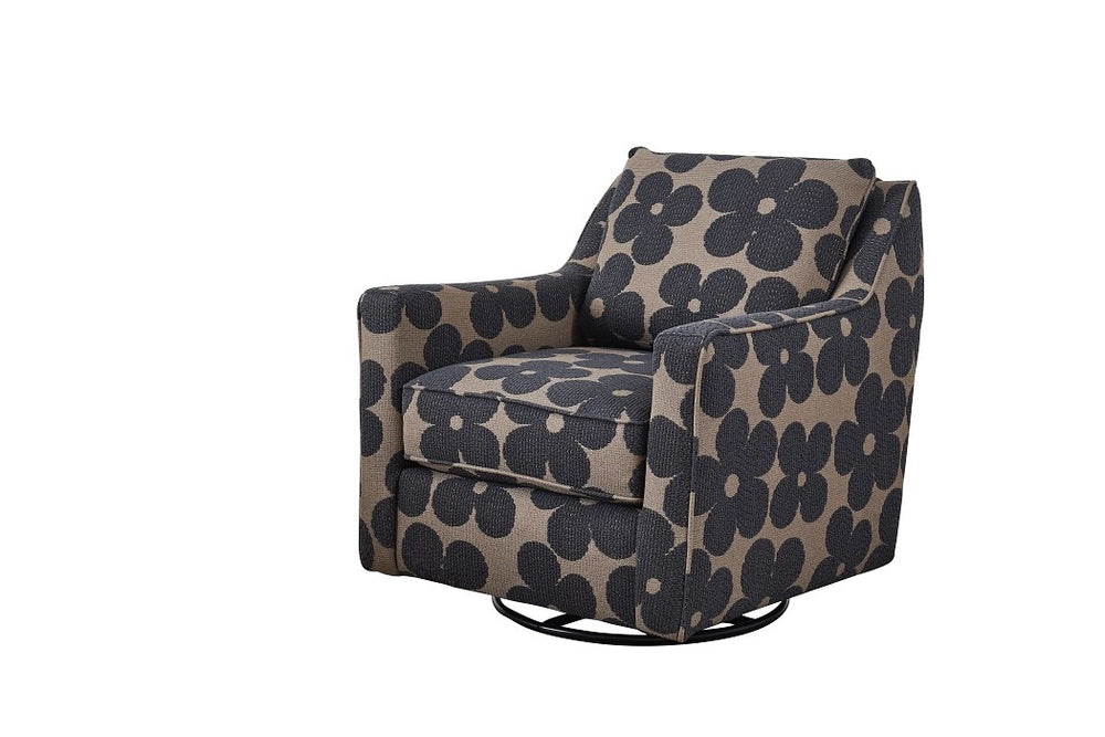 Fusion Silversmith Coffee Disco Swivel Glider Accent Chair In Brown - Stylish, Versatile, And Comfortable Brown  67-02g Disco Coffee Swivel Glider