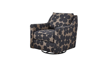 Fusion Silversmith Coffee Disco Swivel Glider Accent Chair In Brown - Stylish, Versatile, And Comfortable Brown  67-02g Disco Coffee Swivel Glider