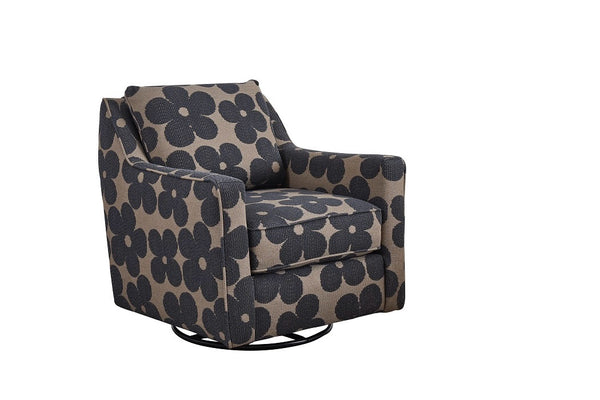 Fusion Silversmith Coffee Disco Swivel Glider Accent Chair In Brown - Stylish, Versatile, And Comfortable Brown  67-02g Disco Coffee Swivel Glider
