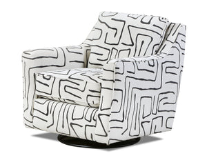 Fusion Durango Fossil Ebony Swivel Glider Chair In White Grey - Stylish 360° Motion & Reversible Cushions White Grey Ws,98% Polypropylene,2% Polyester 67-02g Fossil Ebony Swivel Glider