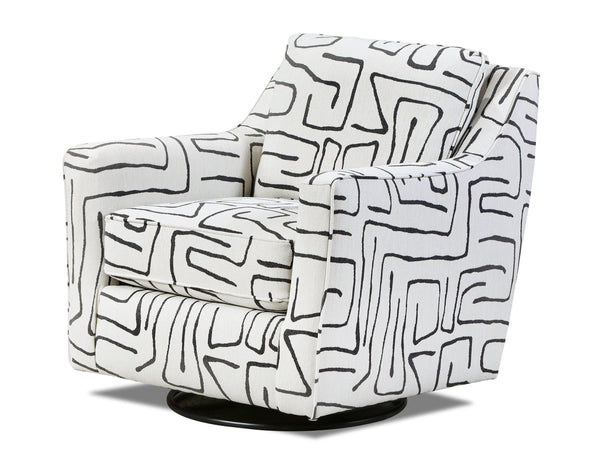 Fusion Durango Fossil Ebony Swivel Glider Chair In White Grey - Stylish 360° Motion & Reversible Cushions White Grey Ws,98% Polypropylene,2% Polyester 67-02g Fossil Ebony Swivel Glider