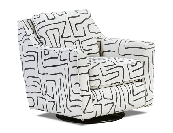 Fusion Durango Fossil Ebony Swivel Glider Chair In White Grey - Stylish 360° Motion & Reversible Cushions White Grey Ws,98% Polypropylene,2% Polyester 67-02g Fossil Ebony Swivel Glider