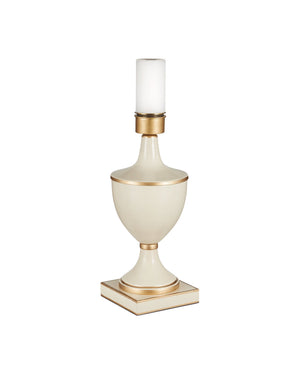 Currey & Company Travelogue Cordless Trophy Table Lamp with Navy Crackle Glaze and Tole Inspired Detailing Ivory / Gold 6700-0017