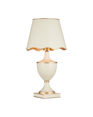 Currey & Company Travelogue Cordless Trophy Table Lamp with Navy Crackle Glaze and Tole Inspired Detailing Ivory / Gold 6700-0017
