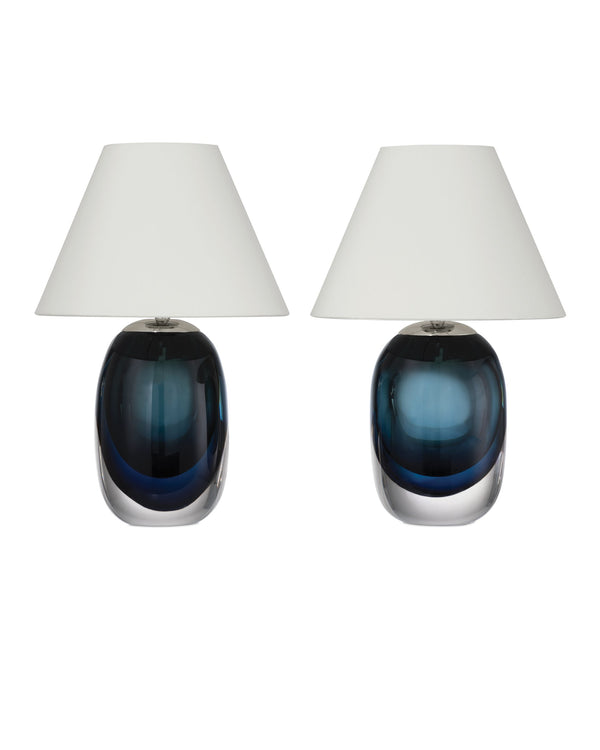 Currey & Company Danza Cordless Art Glass Table Lamp Mouth-Blown Sculptural Mid-Century Accent 6700-0019
