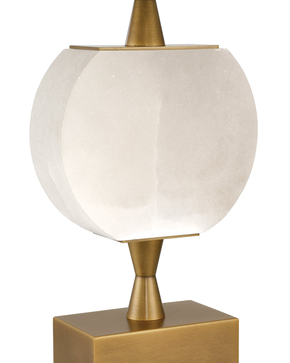 Currey & Company Meandro Cordless Alabaster Table Lamp Gold Sculptural Frame for Nightstand or Console 6700-0022