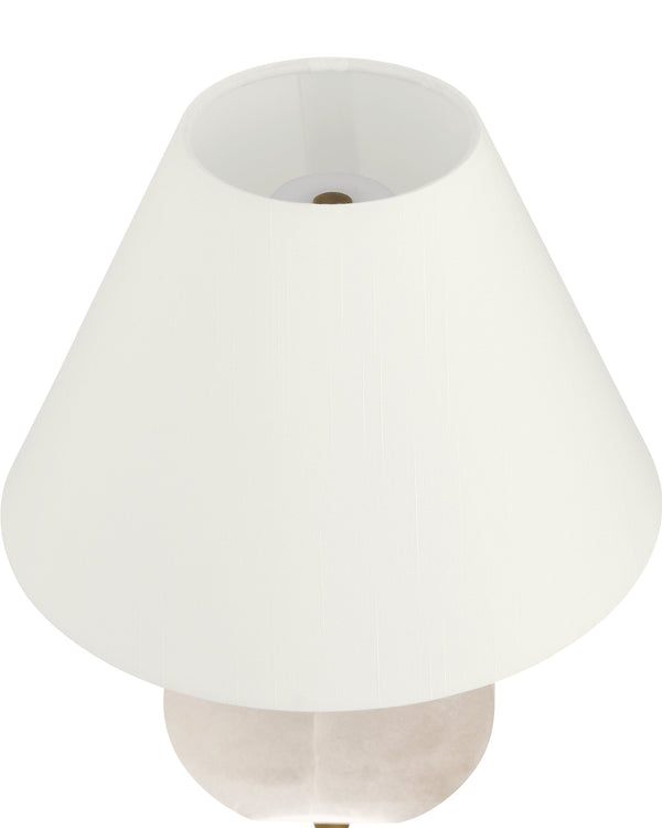 Currey & Company Meandro Cordless Alabaster Table Lamp Gold Sculptural Frame for Nightstand or Console 6700-0022