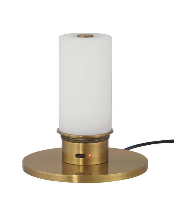 Currey & Company Meandro Cordless Alabaster Table Lamp Gold Sculptural Frame for Nightstand or Console 6700-0022