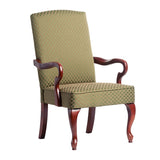 Comfort Pointe Derby Green Gooseneck Arm Chair Cherry Finish