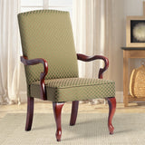 Comfort Pointe Derby Green Gooseneck Arm Chair Cherry Finish