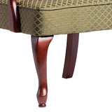 Comfort Pointe Derby Green Gooseneck Arm Chair Cherry Finish