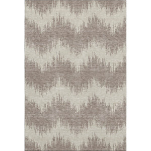 HomeRoots 10' X 14' Stylish Taupe & Beige Chevron Area Rug - Washable, UV Protected, Durable for Pets & Kids 670009
