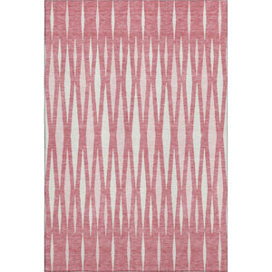 HomeRoots 10' X 14' Blush & Ivory Geometric Area Rug - Washable, UV Protected, Stain-Resistant for Homes 670033