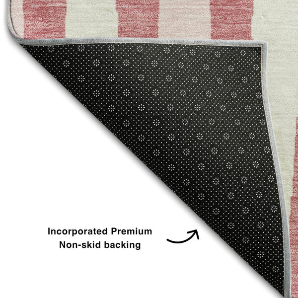 HomeRoots 10' X 14' Blush & Ivory Geometric Area Rug - Washable, UV Protected, Stain-Resistant for Homes 670033