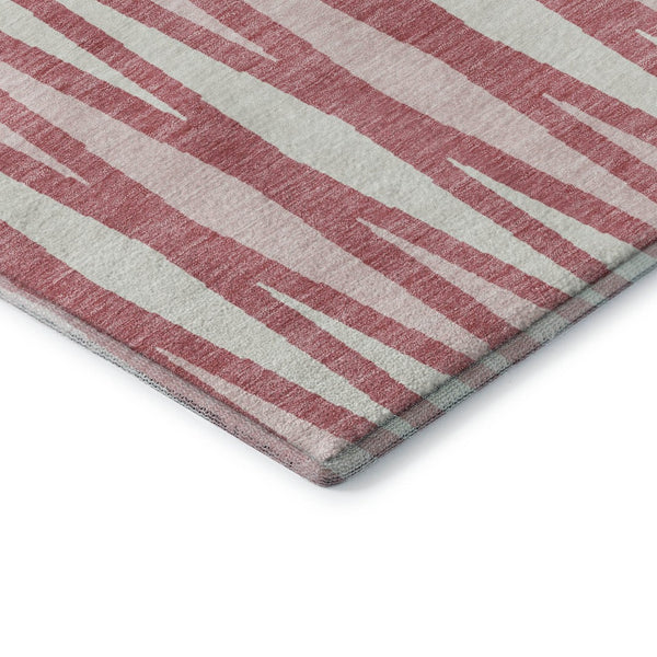 HomeRoots 10' X 14' Blush & Ivory Geometric Area Rug - Washable, UV Protected, Stain-Resistant for Homes 670033