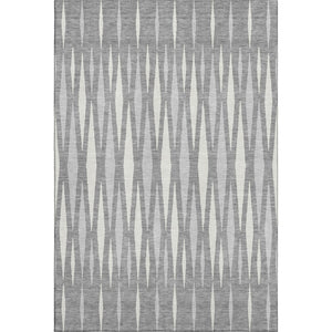 HomeRoots 9' X 12' Gray and Ivory Geometric Area Rug – Washable, UV Protected, Ideal for Modern Homes & Pets 670050