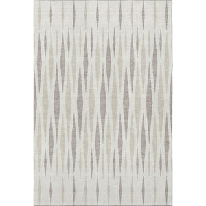 HomeRoots 10' X 14' Ivory And Beige Geometric Area Rug – Durable, Washable, UV Resistant for Family Spaces 670063