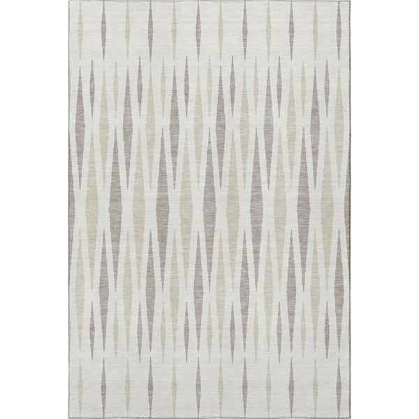 HomeRoots 10' X 14' Ivory And Beige Geometric Area Rug – Durable, Washable, UV Resistant for Family Spaces 670063