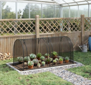 English Elm Easy Access Crop Cage with Hdpe Mesh Steel Frame Two Zippered Doors and Ground Stakes T3971P421952