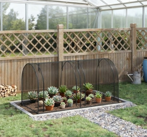 English Elm Easy Access Crop Cage with Hdpe Mesh Steel Frame Two Zippered Doors and Ground Stakes T3971P421952