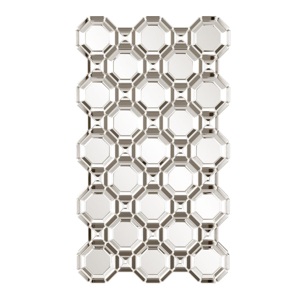 Howard Elliott Crawford Mirror - Stunning Octagonal Design With Mirrored Frames For Any Room, Ready To Hang! Silver Glass 67009-howard-elliott