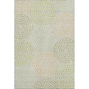 HomeRoots 8' X 10' Stylish Artichoke Green Geometric Area Rug – Machine Washable, Stain Resistant & UV Protected 670091