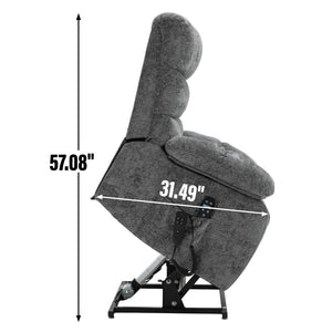 English Elm Lift Power Recliner Chenille Chair Dual Motor Massage Heat 350 Lb Capacity Living Room Grey W3224P288618